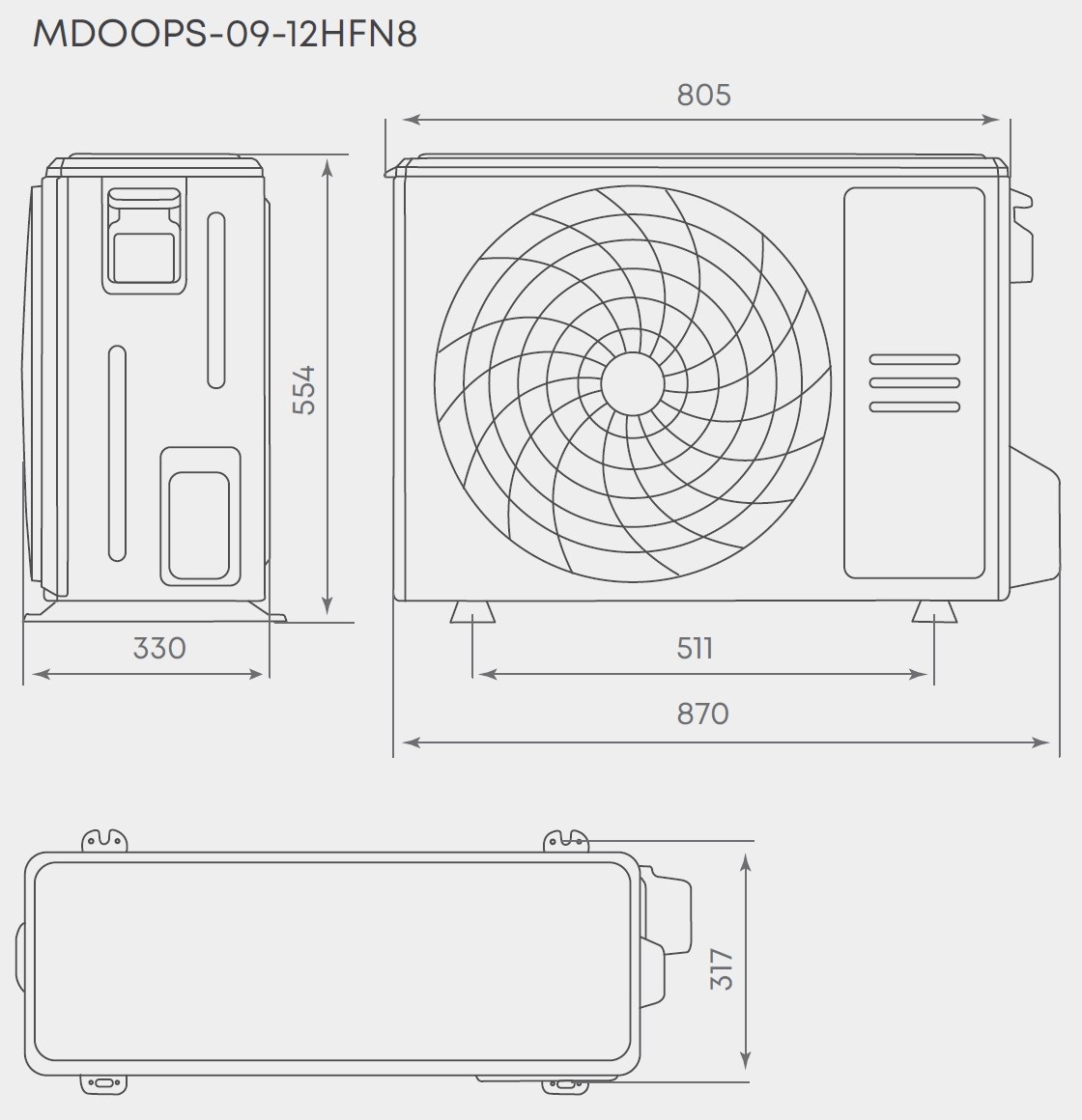 Габариты MDOOPS-09-12HFN8 Габариты MDOOPS-09-12HFN8