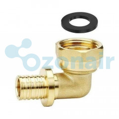 Угол VARMEGA Slide-fit 90 гр., ВР, 20x3/4", с накидн. гайкой, аксиальный, латунь, VM51914