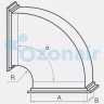 Отвод 45 250х200 (0,5) R100 (20 шина) прямоугольный из оцинкованной стали