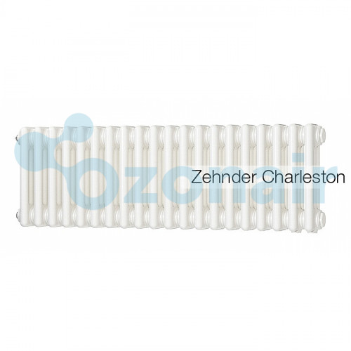 Радиатор труб. Zehnder Charleston Retrofit 3037, 30 сек.1/2 ниж.подк. RAL9016 (кроншт.в компл) 3037_30_9016_V001_CVD1BH