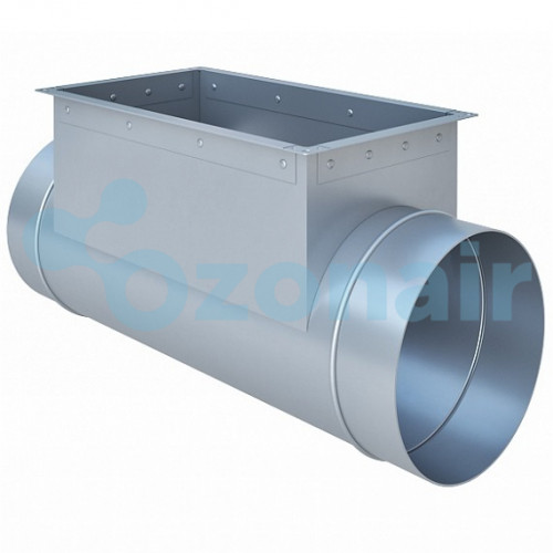 Тройник ф250/300х200 L400 (0,8) круглый оцинкованный с прямоугольной врезкой