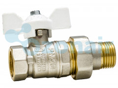 Кран шаровой латунный LD Pride 47.25.В-ГШ.Б (White) Ду 25 Ру 40 вн-американка, (бабочка)