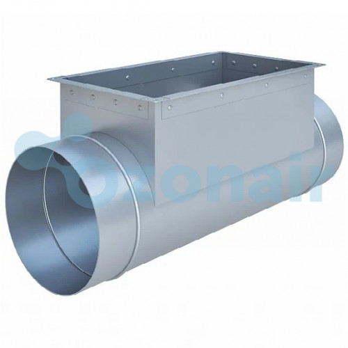 Тройник ф250/600х200 L700 (0,7) круглый оцинкованный с прямоугольной врезкой