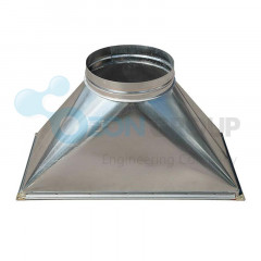 Переход 550х550/ф160 L300 (0,7) (20 шина) тип 1 прямоугольный оцинкованный