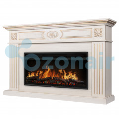 Каминокомплект: Очаг Electrolux EFP/P-3620LS, портал Siena 42/40/36, сл. кость с зол. патиной