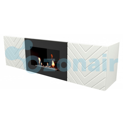 Тумба с биокамином Firelight BFP/P-1400V белая