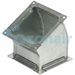 Отвод 45 700х700 (0,7) (20 шина) R100 прямоугольный из оцинкованной стали