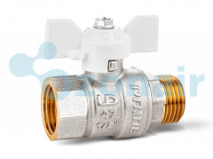 Кран шаровой латунный LD Pride 47.20.B-Н.Б (White) Ду 20 Ру 40 вн-нр, (бабочка)