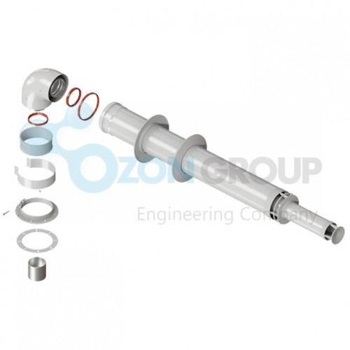 ROMMER RCA-6010-251000 Комплект дымохода АНТИЛЕД УНИВЕРСАЛЬНЫЙ 60/100 - 1000мм (кроме Immergas и Navien Deluxe 75/100)