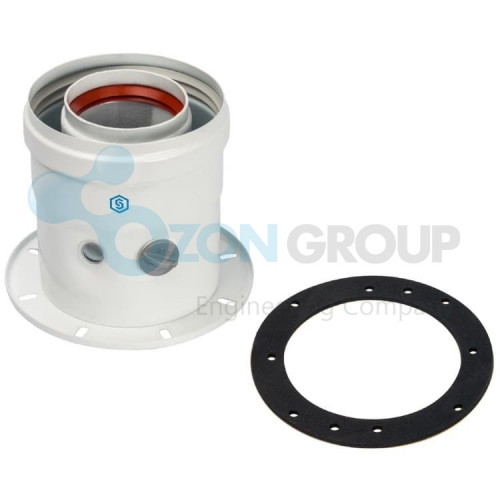 STOUT DN60/100 SCA-6010-240100 Элемент дымохода адаптер для котла вертикальный коаксиальный (совместимый с Bosch, Buderus)(с логотипом)
