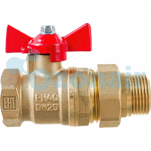 Кран шаровой VALFEX для воды 3/4" ВР/НР ручка-бабочка, латунный 11Б27фт1М (56/14)