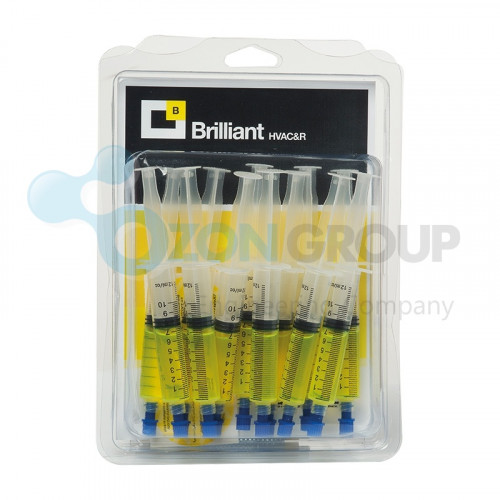 BRILLIANT (TR1058.J7.P1) 12 картриджей по 7,5 мл с адаптером для R134а UV-краситель - ozonair.ru