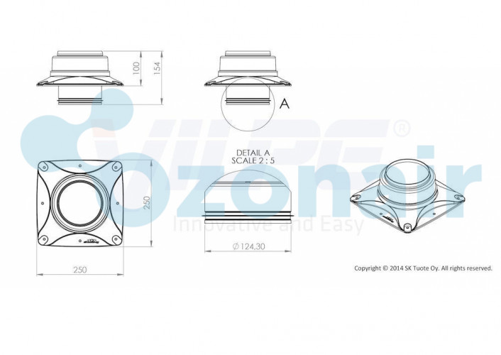 E120S вентилятор + основание коричневый 737204 вентилятор 0-400 м3/ч