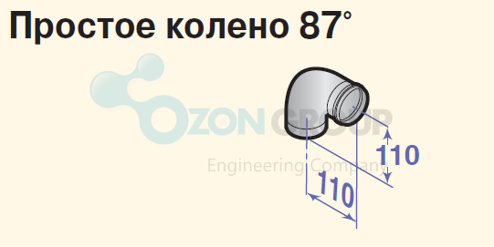 De Dietrich DY 630 Уголок 45 (2 штуки), ф100 мм - ozonair.ru