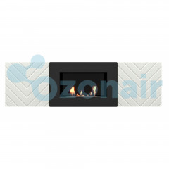 Каминокомплект: Тумба с биокамином Firelight BFP/P-1400V белая+набор керамических дров береза