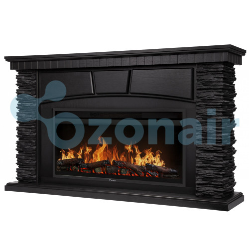 Каминокомплект: Очаг Electrolux EFP/P-4220LS, портал Porto 42 камень черный шпон венге
