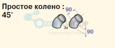 De Dietrich DY 182 Уголок 45, ф 110 мм (2 штуки), (PPS) - ozonair.ru