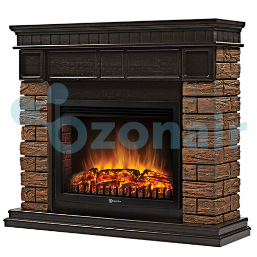 Портал Firelight Bricks Wood 25 камень коричневый, шпон темный дуб