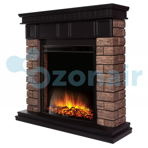 Портал Firelight Bricks Wood Classic камень темный, шпон венге