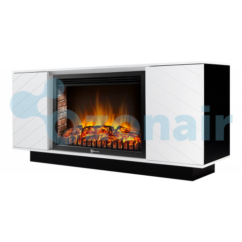Каминокомплект: Очаг Electrolux EFP/P-3020LS N, портал Como 30 белый, черный, р/в
