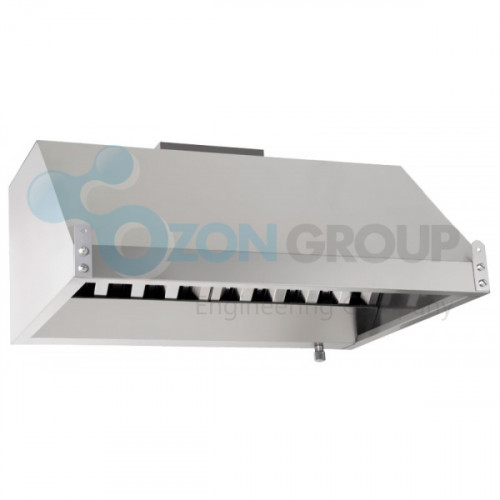 ZVK-V-P-1000*800*400-PU-L-GL-BK зонт вытяжной кухонный пристенный - ozonair.ru