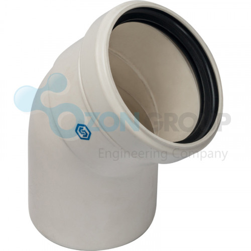 STOUT угол 45° DN80 м/п PP-FE Элемент дымохода конденсац. SCA-8080-000045