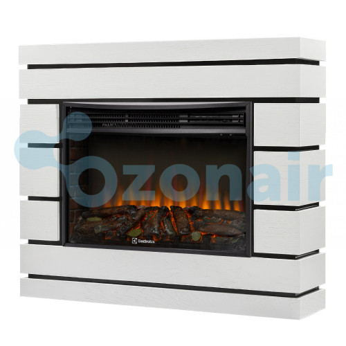 Каминокомплект: Очаг Electrolux 3320RLS N, портал Moderno 30 шпон белый дуб