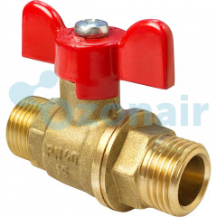 Кран шаровой VALFEX для воды 3/4" НР/НР ручка-бабочка, латунный 11Б27фт1М (72/18)