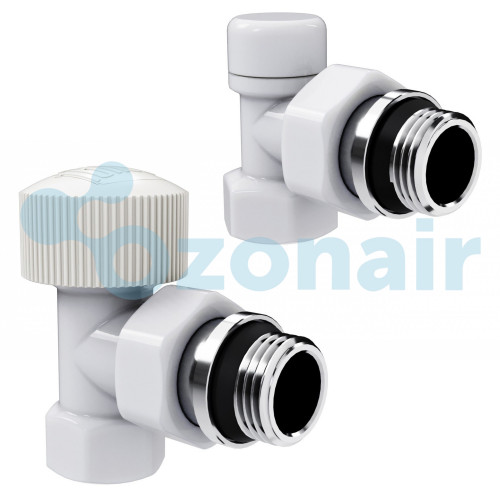 Набор термостатический угловой Royal Thermo Design 1/2"М30х1,5 (Белый)