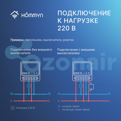 Модуль реле HOMMYN с сухим контактом 1 канал DCRLZBN01