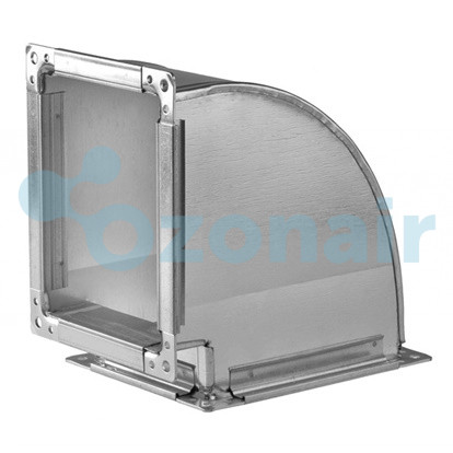 Отвод 90 250х180 R100 (20 шина) прямоугольный из оцинкованной стали