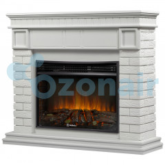 Каминокомплект: Очаг Electrolux 2720RLS N, портал Bricks 25 белая эмаль