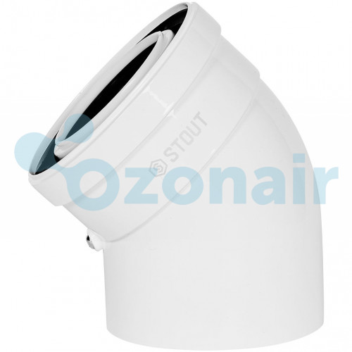 Отвод 45° конденсац. коакс. D80(п-м)/125(п-м)