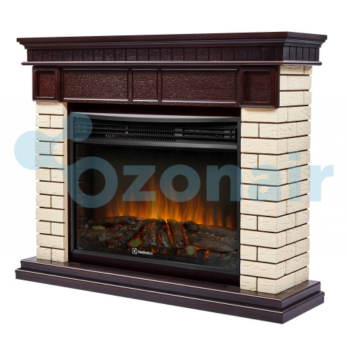 Каминокомплект: Очаг Electrolux 2720RLS N, портал Bricks 25 камень беж, шпон т.д.
