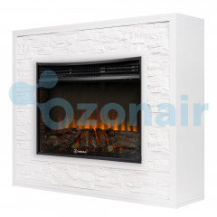 Каминокомплект: Очаг Electrolux 3320RLS N, портал Loft 30 камень белый, бел.эмаль
