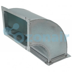 Отвод 90 200х300 (0,9) R100 прямоугольный из оцинкованной стали