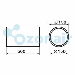 ZERNBERG 3005 Канал круглый 150 мм х 0,5 м т/п