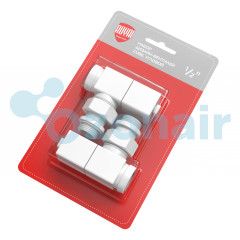 Набор дизайн-вентилей Royal Thermo CUBE, угловой (белый) 1/2"