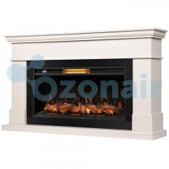 Каминокомплект: Очаг Royal Thermo Aurora RTFP/P-AR40LS, портал California 42/40/36, молочный