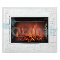 Каминокомплект: Очаг Electrolux EFP/P-3320RLS, портал Loft 30 камень белый, белая эмаль