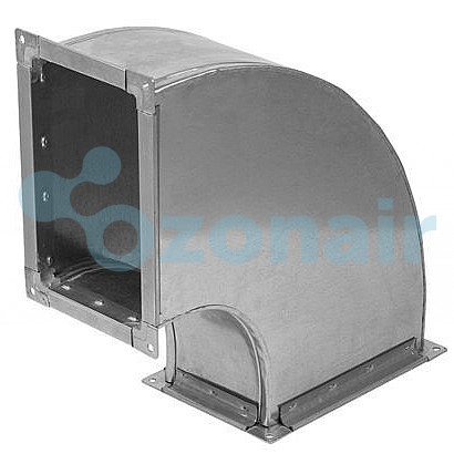 Отвод 90 500х300 (0,9) R100х100 (20 шина) прямоугольный из оцинкованной стали