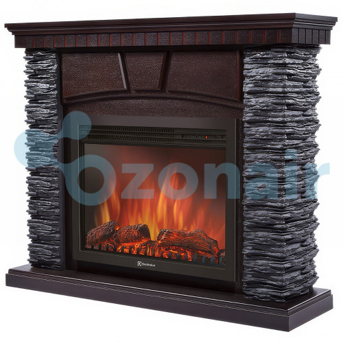 Портал Firelight Porto 25 камень черный, шпон венге
