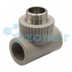 Тройник TEBO сер. PP-R комб. 25x1/2" НР (15/90), арт. 031040505