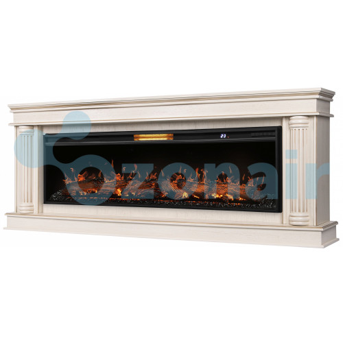 Каминокомплект: Очаг Royal Thermo Aurora RTFP/P-AR60LS, портал Olympia 60 сл. кость с зол. патиной