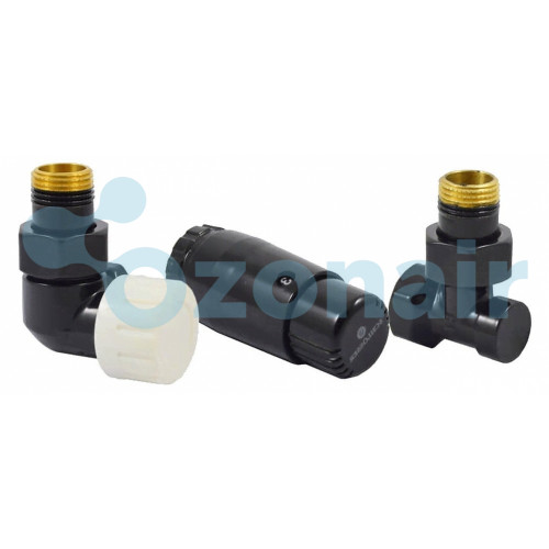 Комплект трехосевой SCHLOSSER STANDARD MINI 1/2" левый, Ral 9005, с термоголовкой MINI M30x1,5