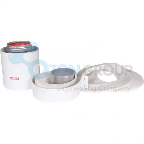 ROMMER RCA-6010-240100 Начальный участок вертикальный коакс. 60/100 (Bosch, Buderus, Navien S/C/E, Baxi ECO Nova/Classic, Baltur, Лемакс, Fondital ) в комплекте фланец