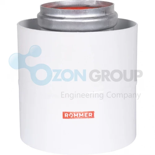 ROMMER RCA-6010-240100 Начальный участок вертикальный коакс. 60/100 (Bosch, Buderus, Navien S/C/E, Baxi ECO Nova/Classic, Baltur, Лемакс, Fondital ) в комплекте фланец