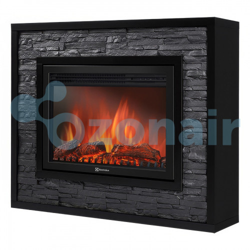 Портал Firelight Loft 30 камень черный, черная эмаль