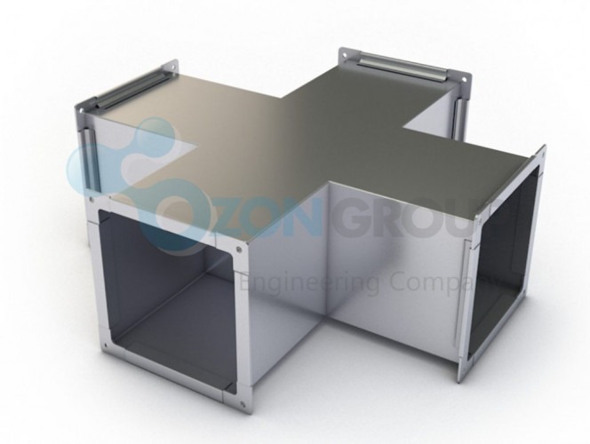 Крестовина 1250x600 L1450 1250x600 (оц. 0,9) 4 Шина 30 (оцинк) прямоугольная - ozonair.ru